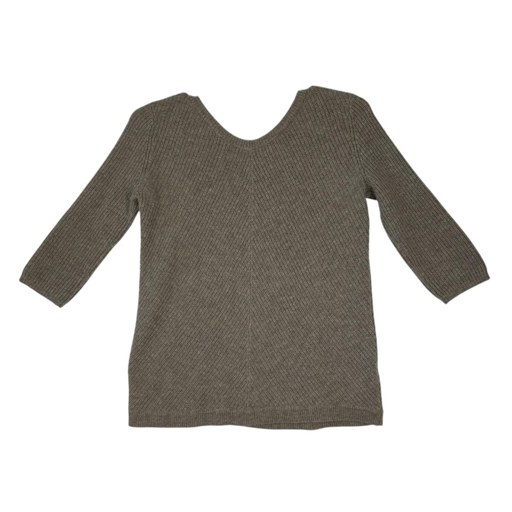 Garnet Hill Sweater Women's XS Ribbed 70% Wool 30% Cashmere in Brown
